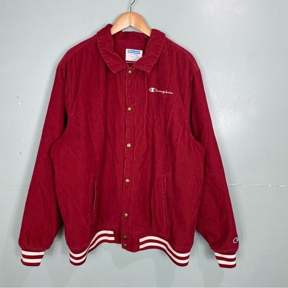 Champion‎ Corduroy Red Varsity Jacket Sz XXL - Picture 1 of 5